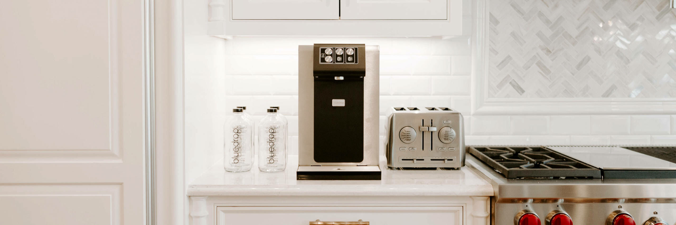 The blue30-hot product on a counter in a kitchen.