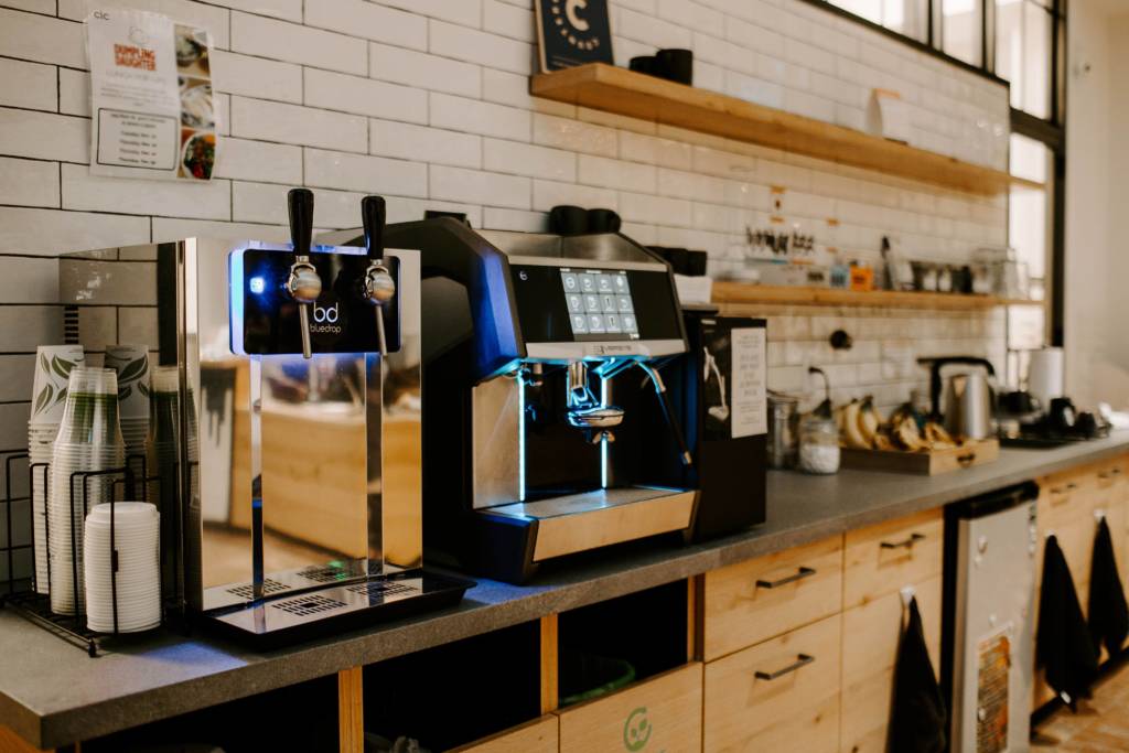 Kitchen space with foodservice machines at Cambridge Innovation Center