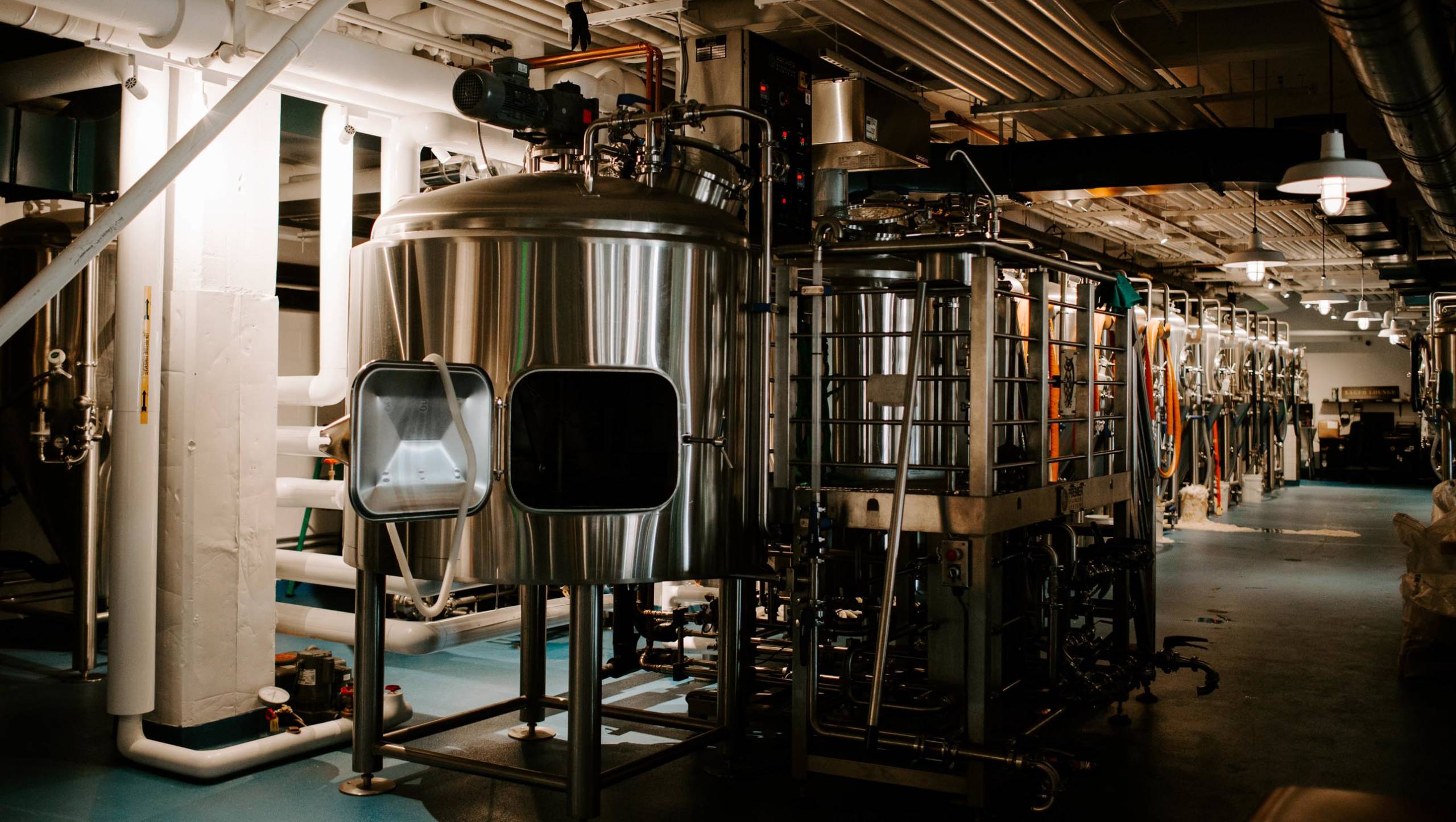 Brewery equipment showing bluedrop water capabilities.