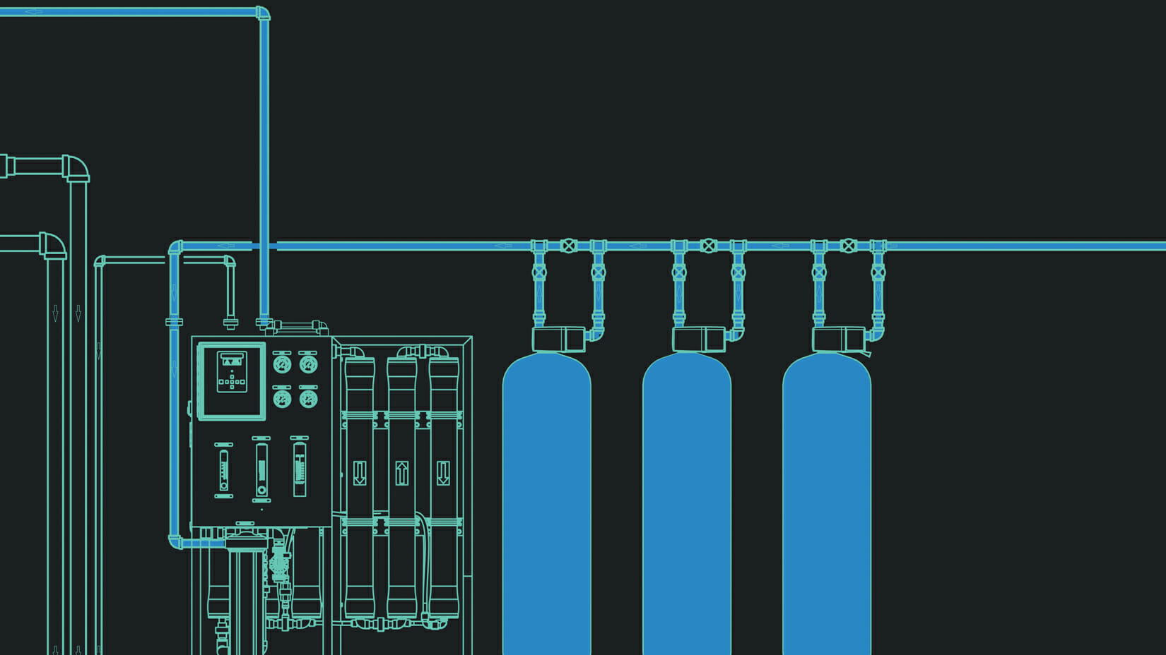 Diagram of a reverse osmosis system.