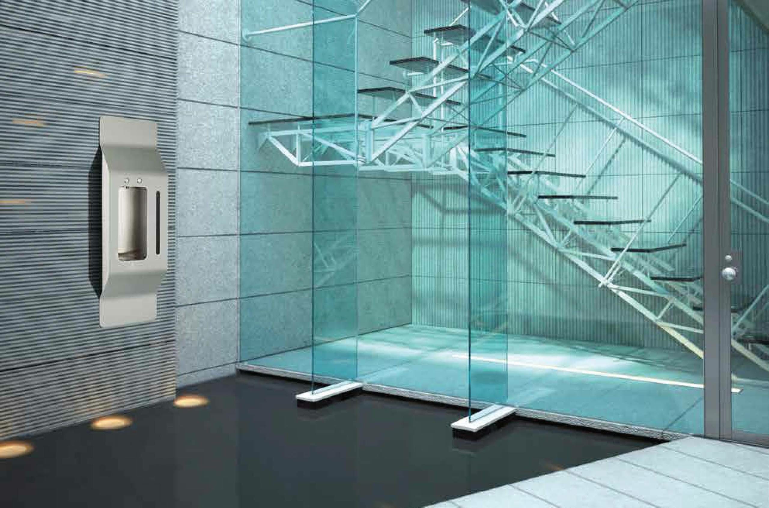 Rendering of a water system installed in a building.