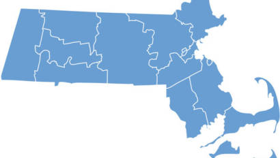 blue map of Massachusetts
