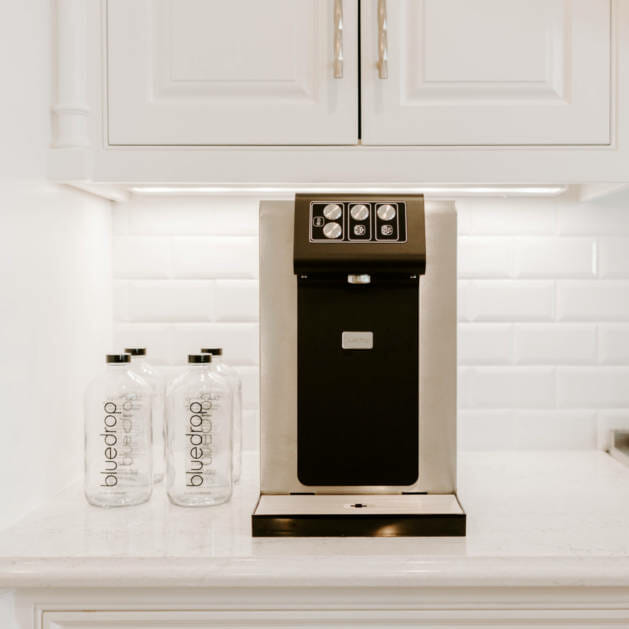 The blue30-hot product on a counter in a kitchen.