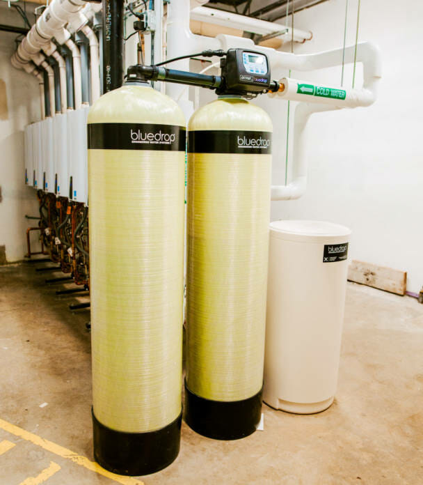 A commercial water softener system.