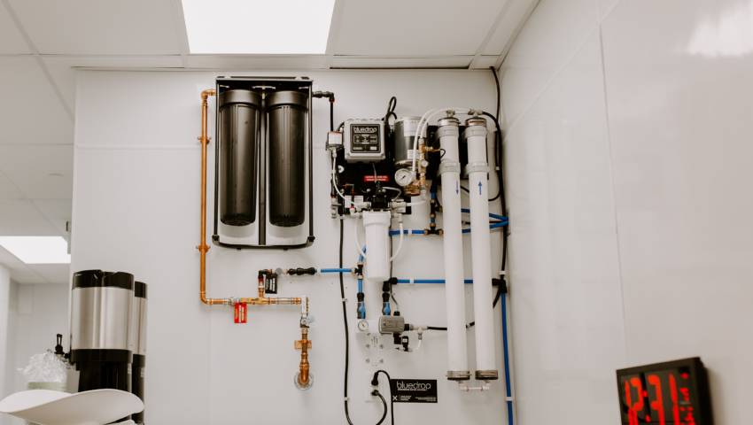 A filtration system installed on a wall.